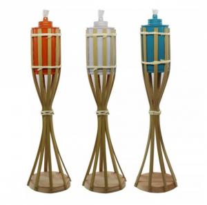 China Yard Deck Decoration Outdoor Natural Bamboo Torch  Bamboo Tiki Torch on sale