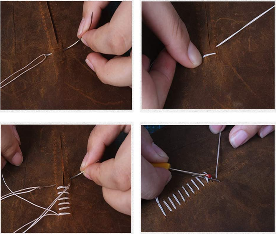 Polyester/Waxed Material 0.8mm 50m Flat Waxed Sewing Thread for Leather Stitching