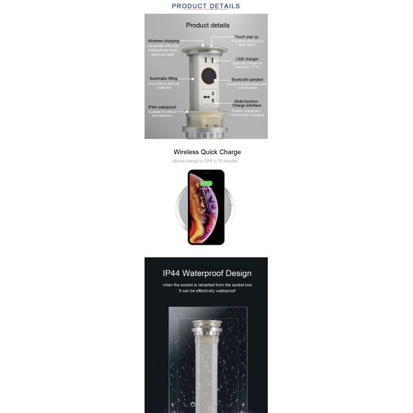 Motorised Pop up Socket 2 13amp Plugs 2 Usb Chargers Speaker Origin Type Place Model Tabletop Voltage Current Rated