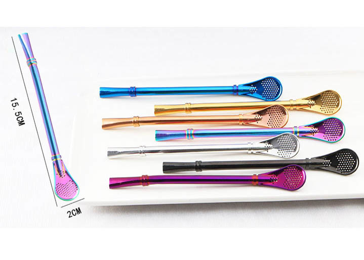 Novelty 304 Stainless Steel Straw / Creative Stainless Steel Coffee Scoop Filter