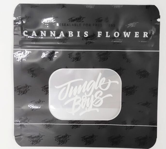 Custom k smell proof bag plastic stand up pouch with aluminum foil clear window tobacco leaf bag