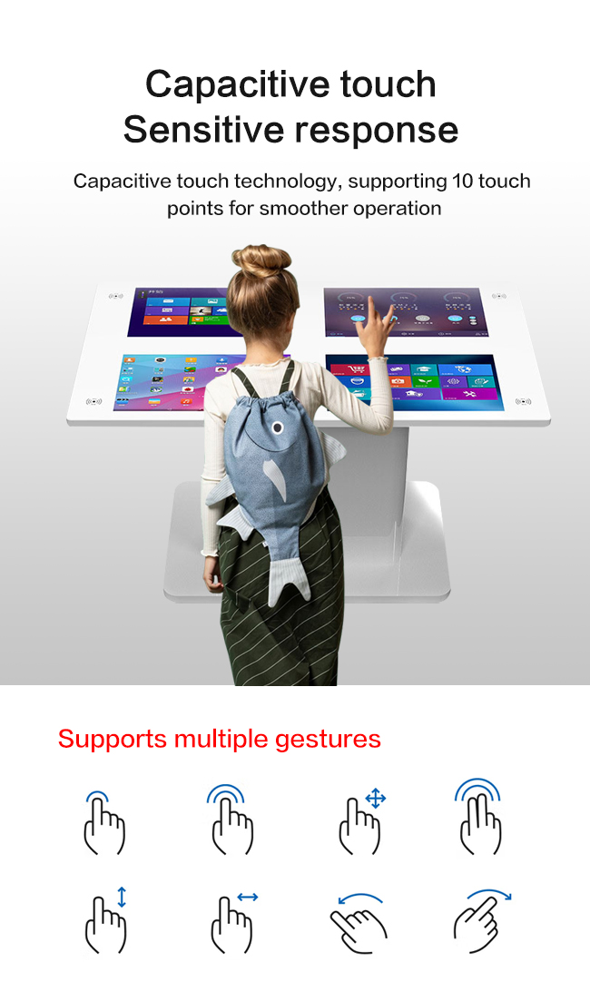 Hottest 4 Screens Capacitive Restaurant Intelligent Wireless Charge Waterproof Touch Coffee TableTouch Screen