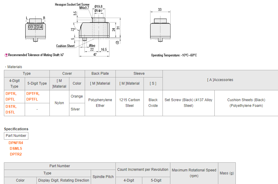 MISUMI Digital Positioning Indicators - Vertical Spindle Type Series DPTR4-CSE6 new and 100% Original