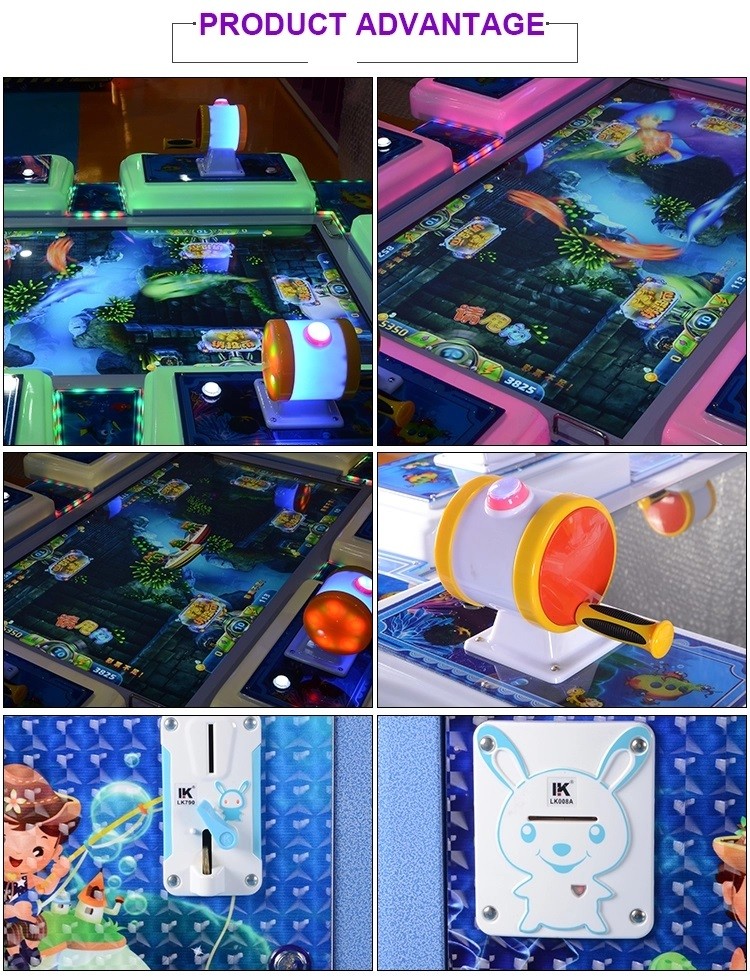Interesting Child Fishing Arcade Game Machine With HD LCD Screen Virtual Reality