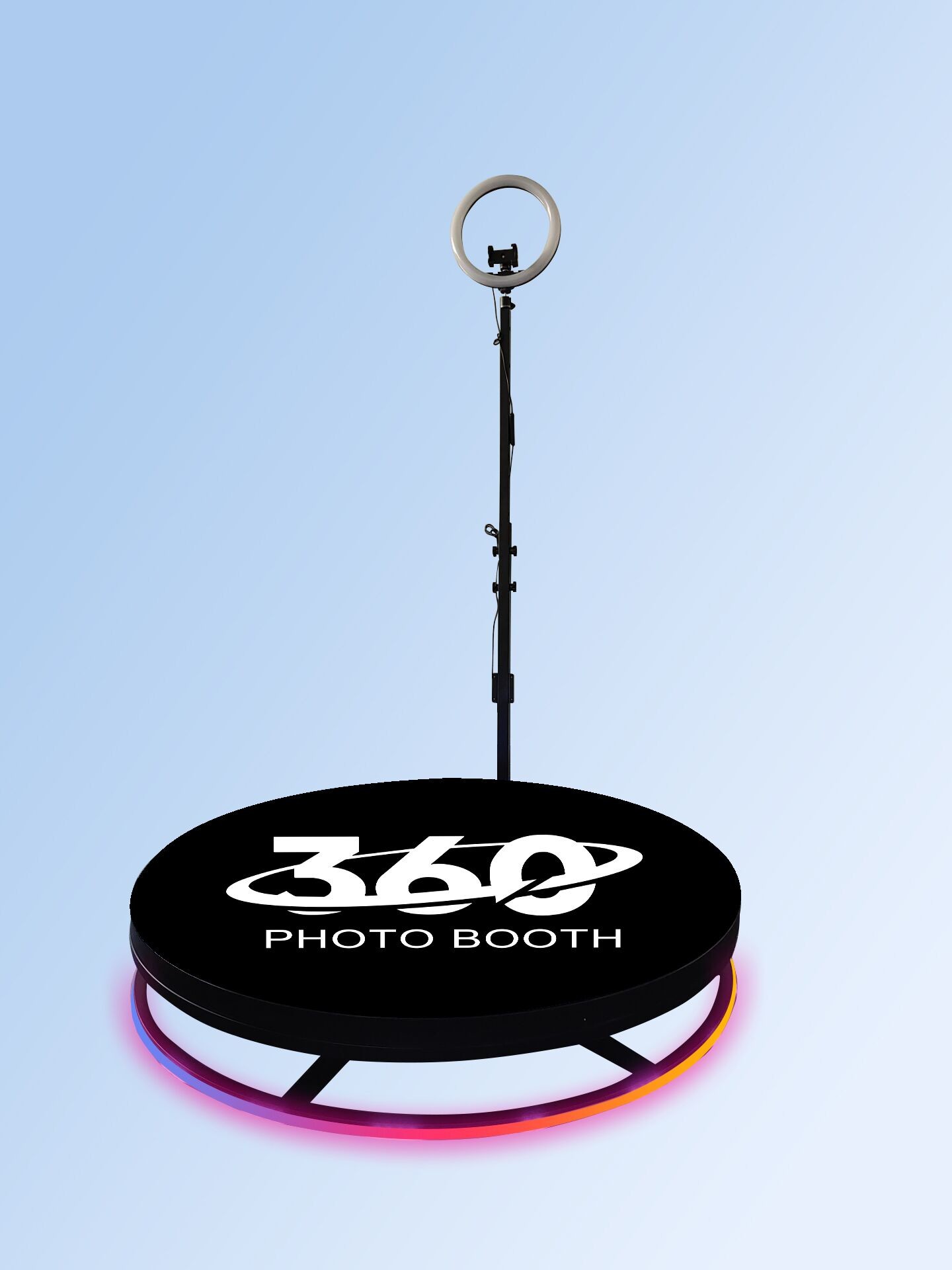 Remote Control Automatic 360 Photo Booth With Ring Light And Selfie Holders