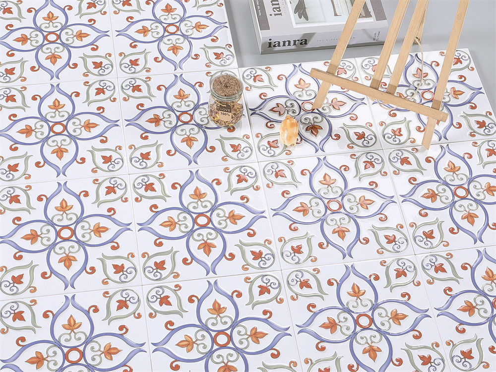 White And Blue Encaustic Wear-Resistant 20x20cm Floor Tiles For Balcony And Grade AAA Tile For Kitchen