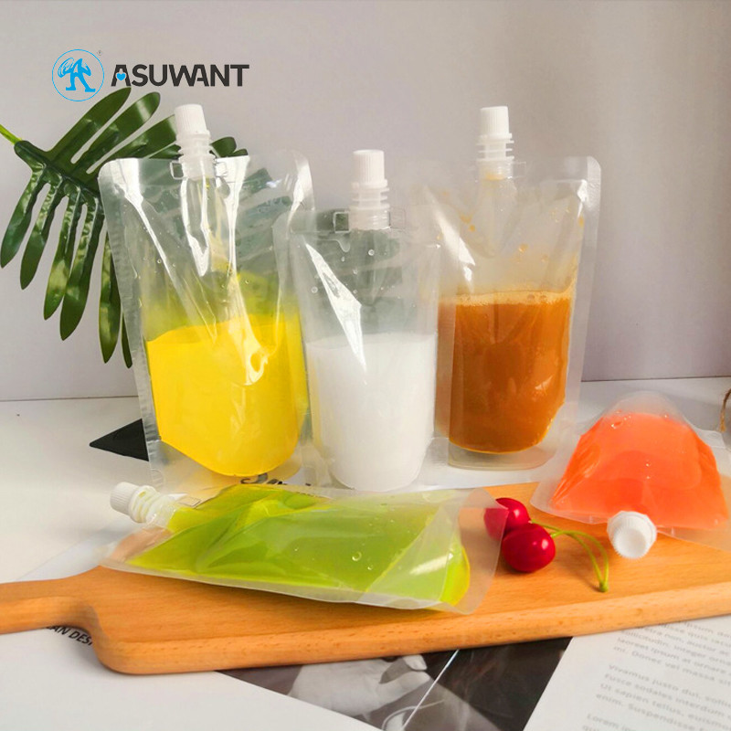 Customized Recycled Beverage Packaging Bag 200Ml 300Ml 500Ml Plasti Spout Pouch