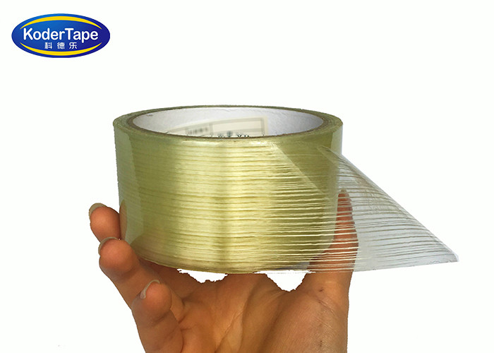 Strong Adhesive Clear Transparent PET Glass Filament Tape For Home Appliance Products Or Packaging