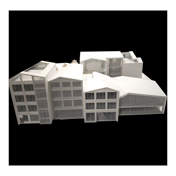 Multi Building Architectural Scale Model 1:100 Unique Roof Residential Layout