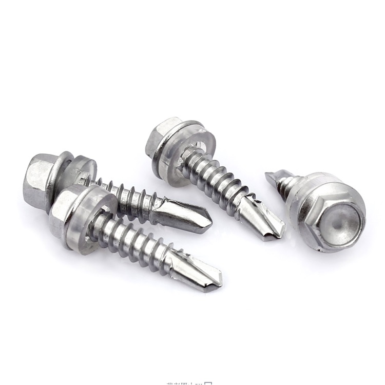 DIN Standard Stainless Steel Hexagonal Flange Drill Tail Screws with Phillips Drivers