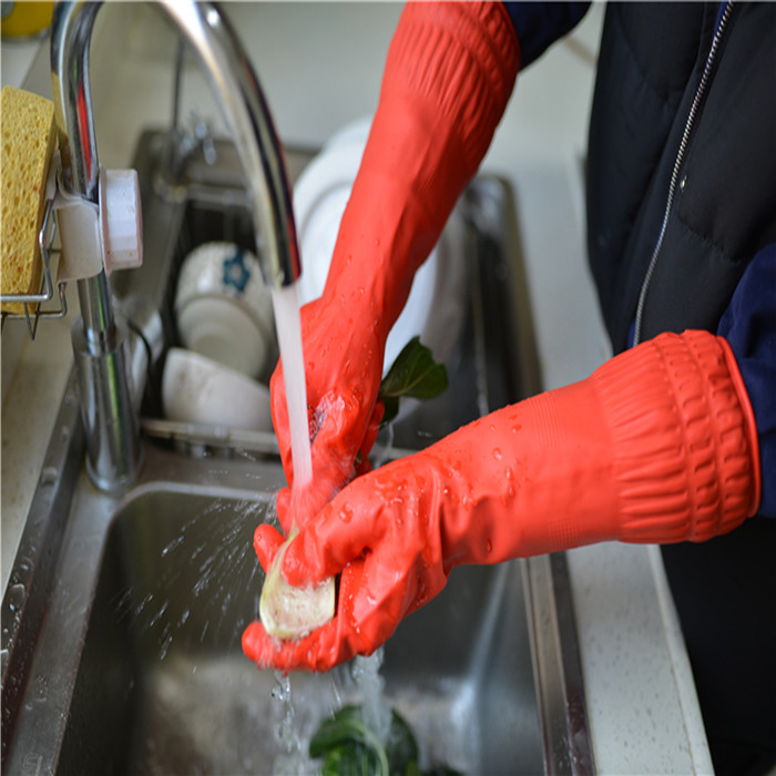 Cleaning Extra Long Sleeve Rubber Gloves Length 380mm For Household Work