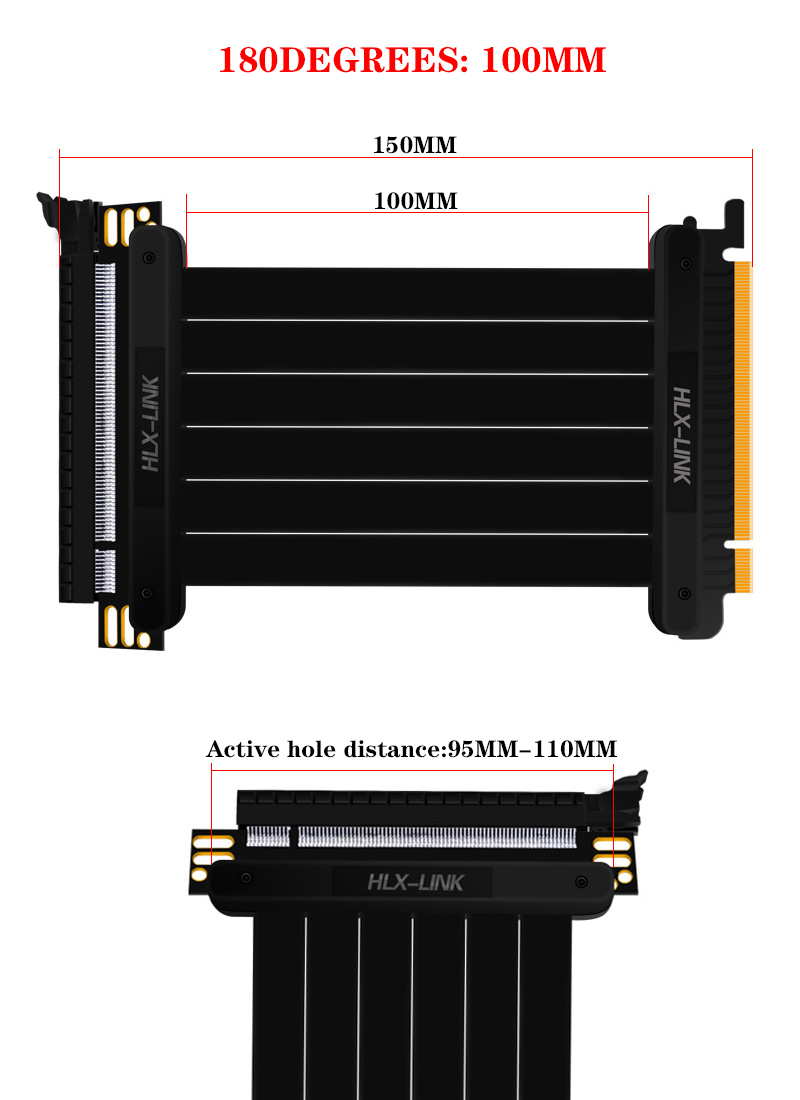 3.0PCIE Extension cable Computer Graphics card Extension cord 25cm 30cm 35cm 40cm 50cm 180 degree