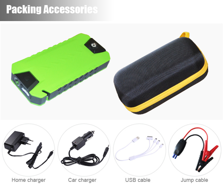 Slim Portable Battery Power Pack Jump Starter For Vehicles Car 20400mAh