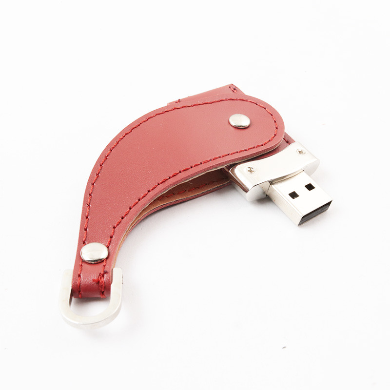 Leather Cover Metal Key Usb Stick 2.0 Portable 64GB 128GB 30MB/S