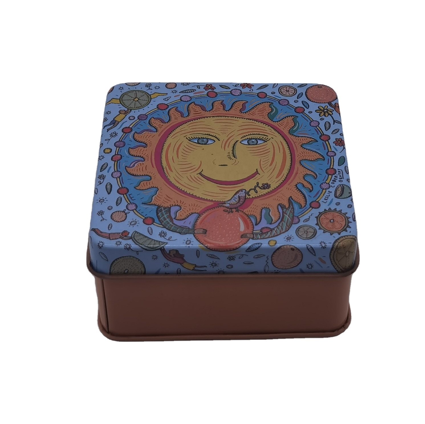 Personalized Square Soap Tin Box With Lid Gift Tin Cans Glossy Varnish