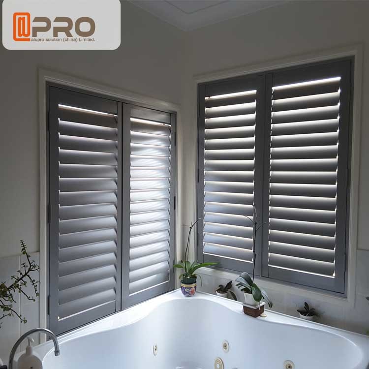 Sun Shade Aluminium Plantation Shutters Waterproof Paint Surface Processing