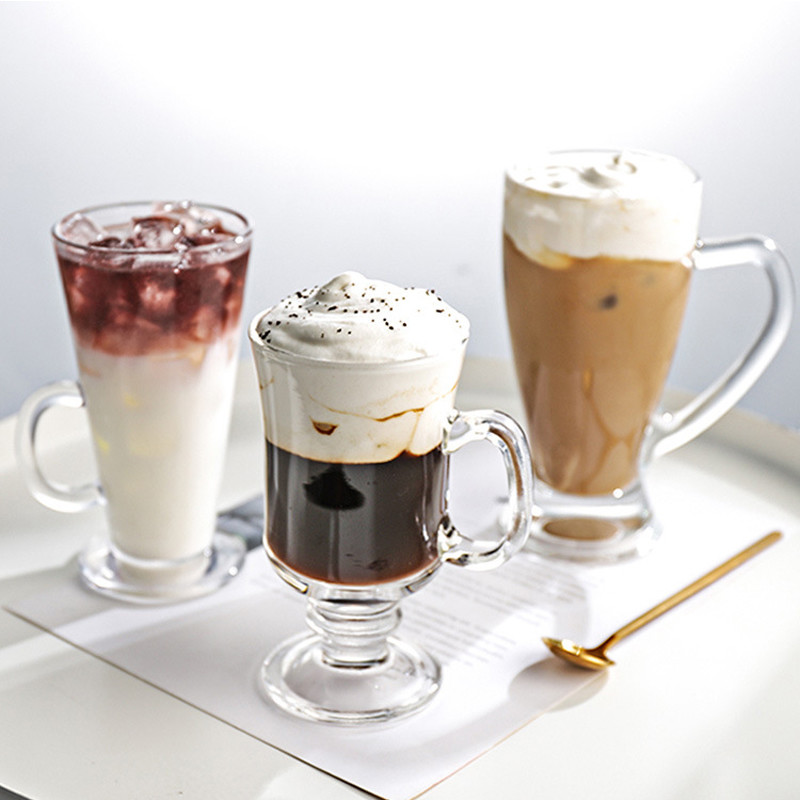 Cadmium Free Borosilicate Glass Coffee Cup 290ml 385ml Personalized Glass Cup