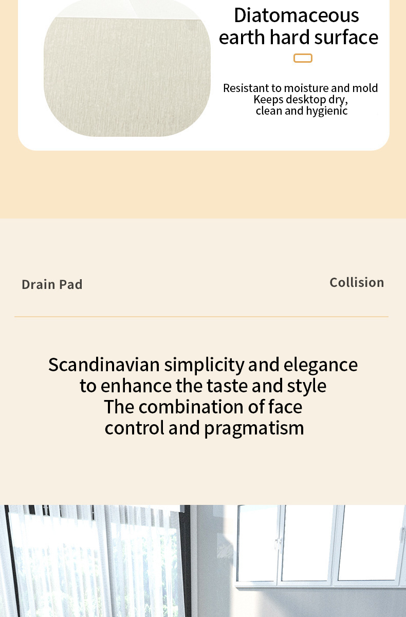 Home Hotel Restaurant Non-Slip Diatomaceous Earth Placemat for Fast Dry Table Mat