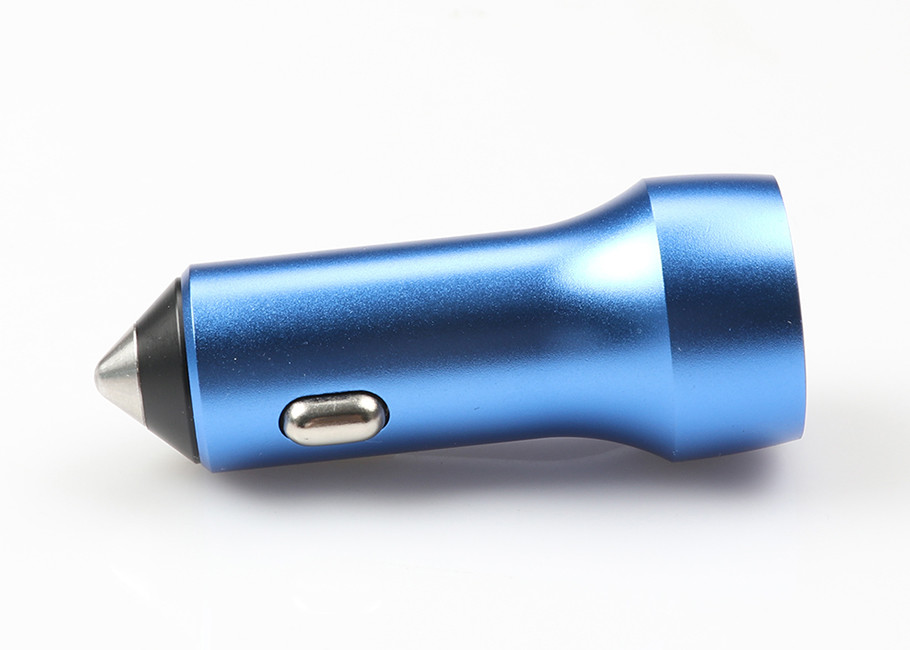 All Metal Aluminum Alloy 3.1A Car Phone Charger , Dual Usb Port Cell Phone Car Charger
