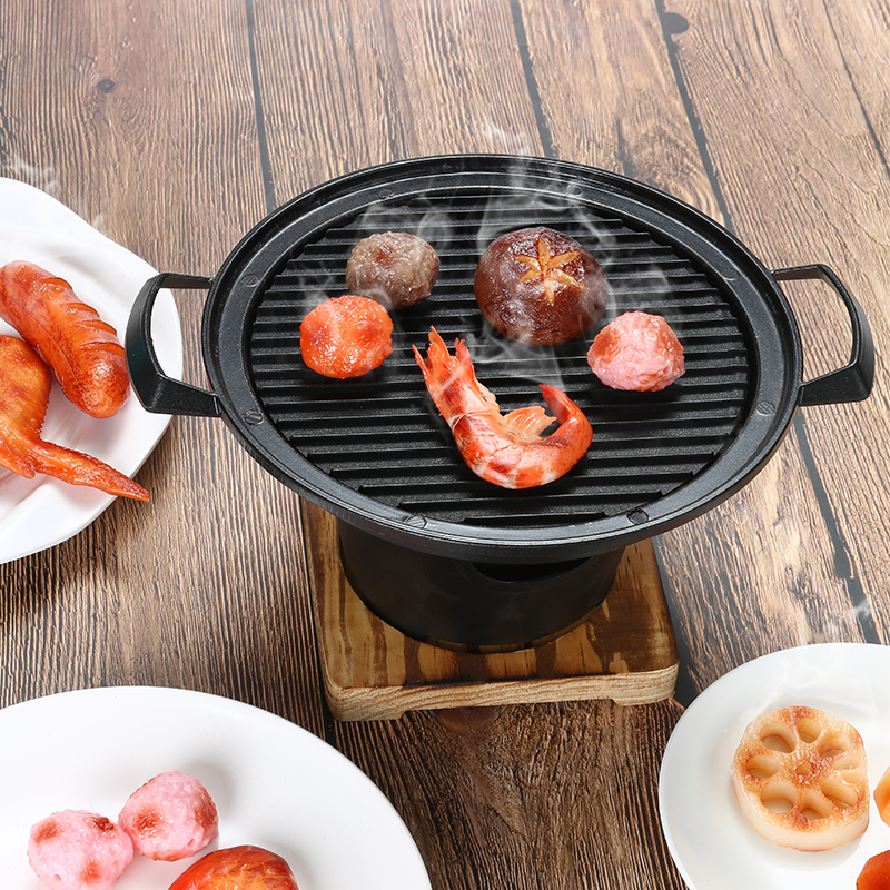 Tabletop Alcohol Stove Yakiniku Yakitori Aluminum Non Stick Smokeless Mini Portable Bbq Grill