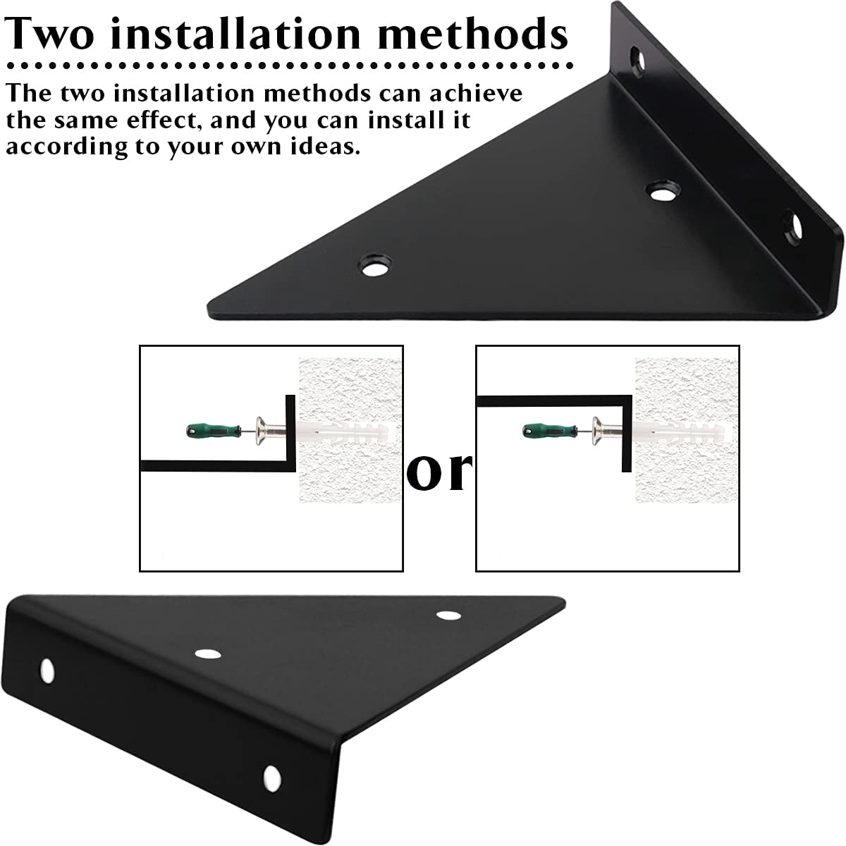 Stamping Punching Bending Heavy Duty Black Corner Stand for Minimalist Home Decor