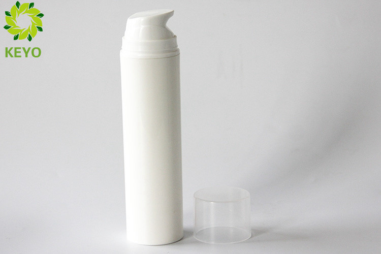 200ml Airless Empty Cosmetic Bottles , White Color Plastic Lotion Pump Bottle