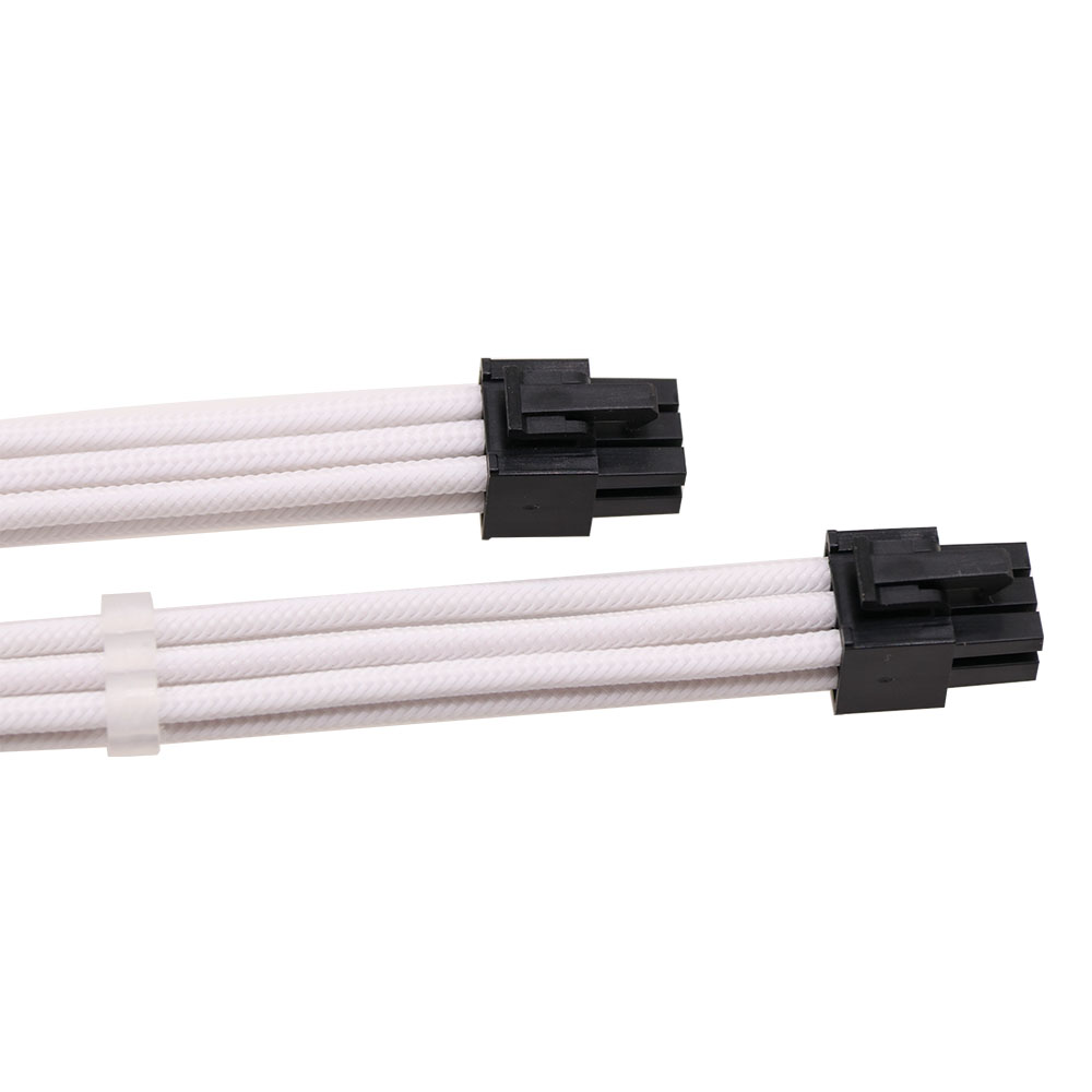 Sleeved Extension Cable EPS 8pin PCI-E 6pin PCI-E Male to Female Power Supply Cable Kits Pure ATX 24pin ATX 4+4pin White