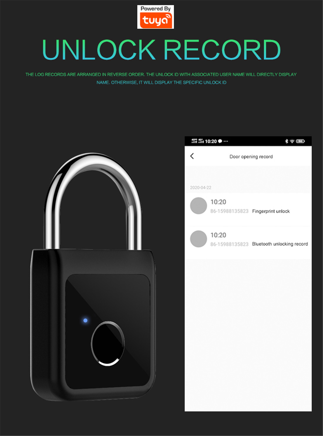 Bluetooth Fingerprint Padlock Smart Padlock