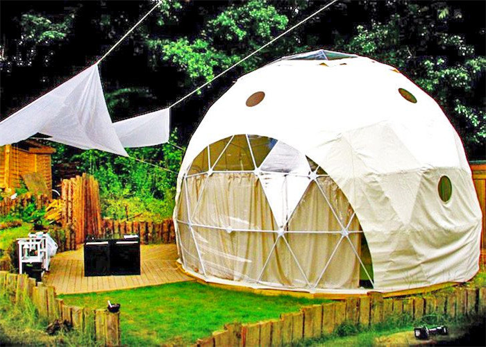 White PVC Wind Resistant Sidewall Party Geo Dome Tent With Steel