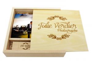 China Custom Logo Sliding Lid Wooden Photo Boxes, Photography Packaging Boxes on sale