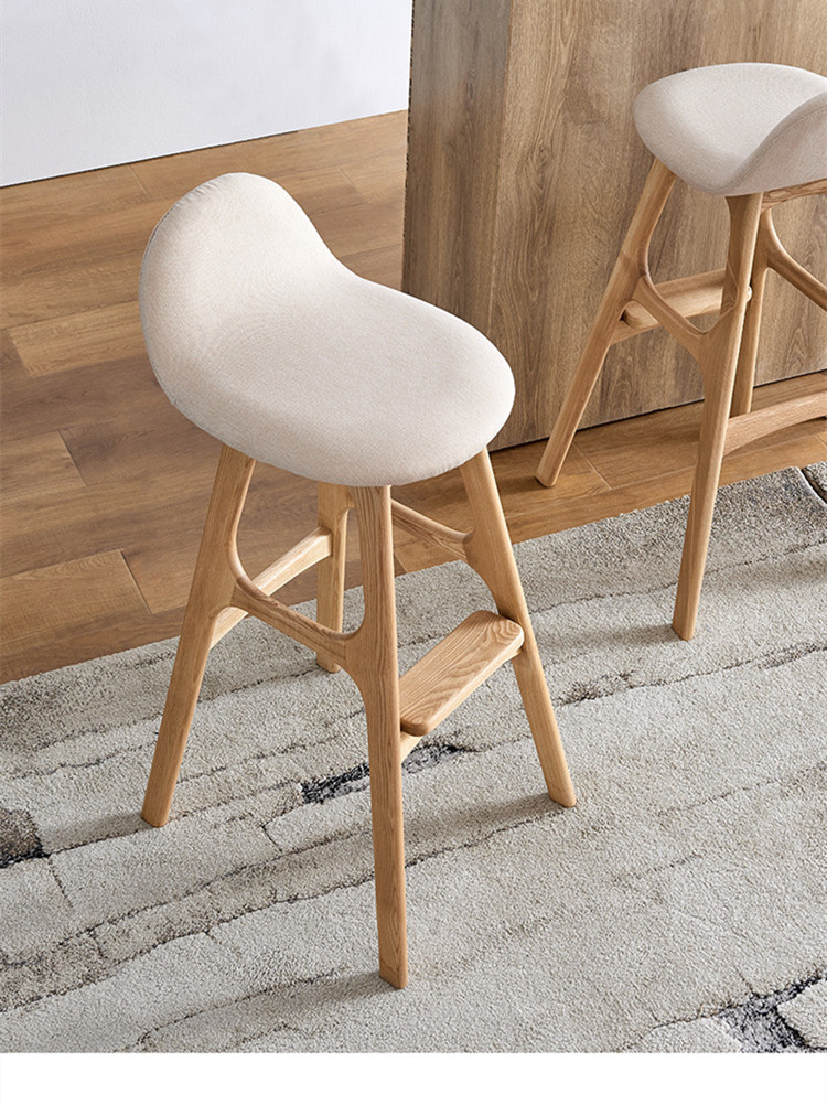 White Classic Cafe Bar Stools Weight Capacity 400 Lbs Velvet Bar Chairs Japanese