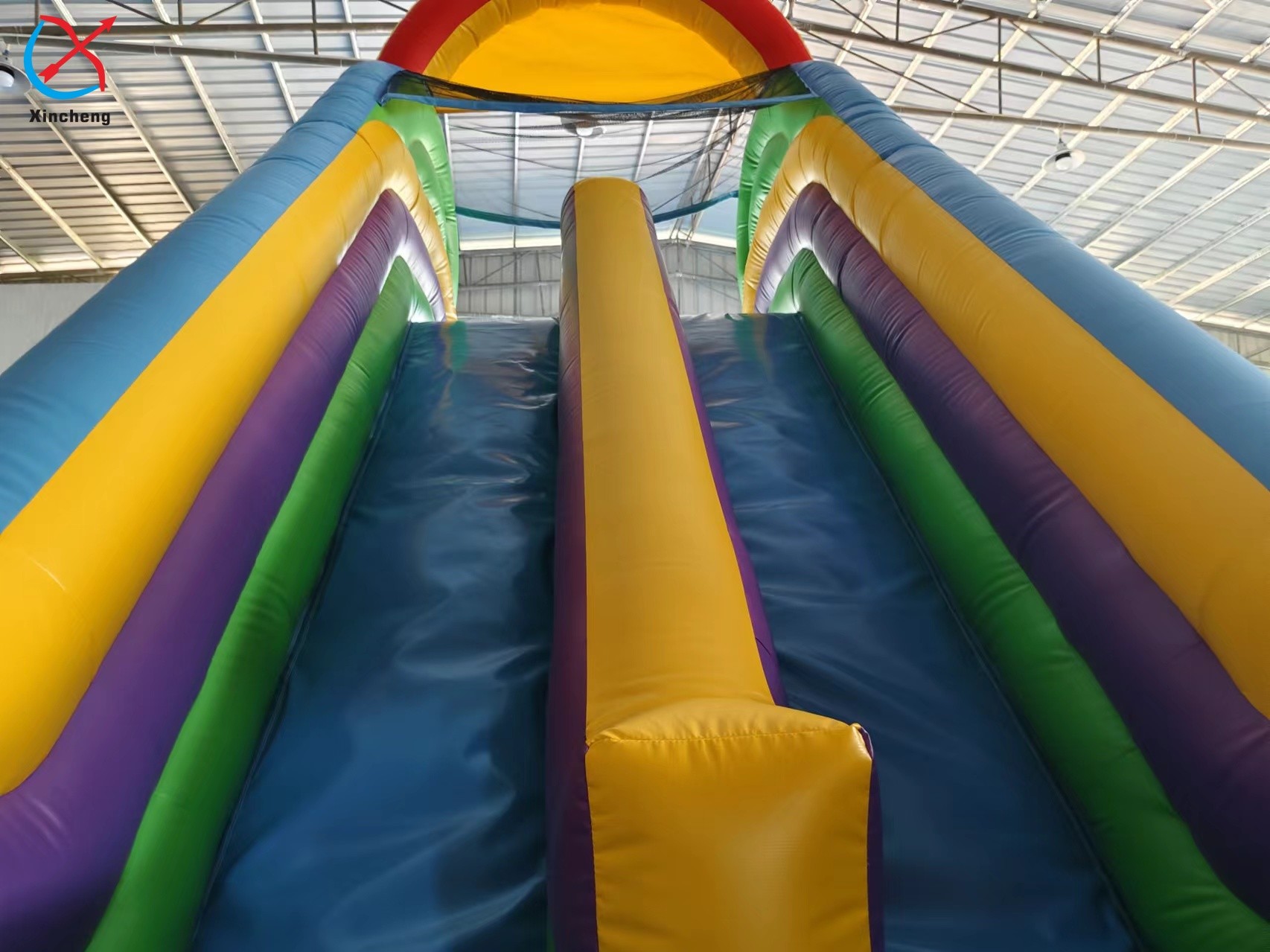 Factory Inflatble Colorful Bouncy House With Double Slides Combo Jumping Castle