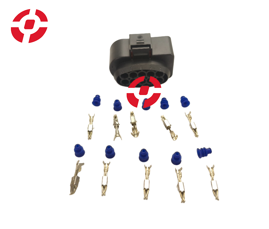 Auto Wire Harness Plugs Auto Temp Sensor Plug 1 Set 10 Pin 3.5mm Auto Waterproof Connector Deflation Valve Halogen Headlight Plug 6R0973735