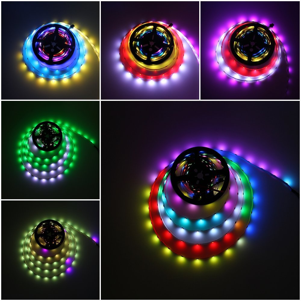 Individually Addressable Flexible Digital LED Strip Lights 16.4ft For Decoration