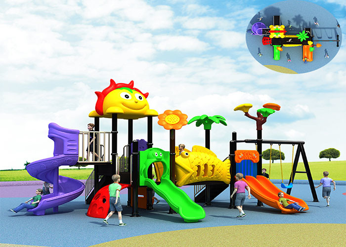 Staticproof Kids Playground Slide With Plastic Tunnel UVproof