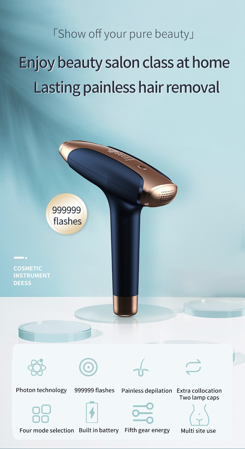 2023 Amazon Hot Selling Ipl Hair Removal Unlimited Shot Ice Cool Ipl Laser Hair Epilator