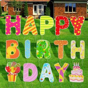 China Colorful Die Cut Coroplast Letters 5mm Corrugated Birthday Yard Signs on sale