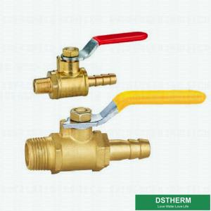 Quality Mini Brass Ball Valve Male To Hose Barb With Level Handle Customized Sizes And Logo for sale