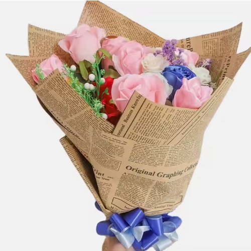 New Design Printing Newspaper Kraft Wrapping Paper Craft Flower Wrapping Paper For Flowers