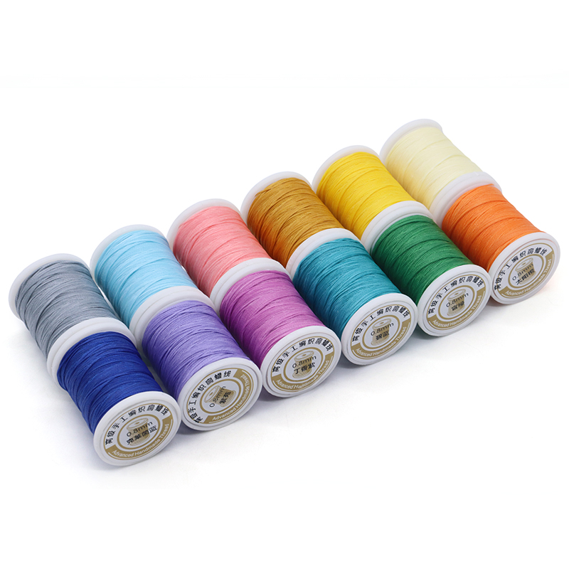 Polyester/Waxed Material 0.8mm 50m Flat Waxed Sewing Thread for Leather Stitching