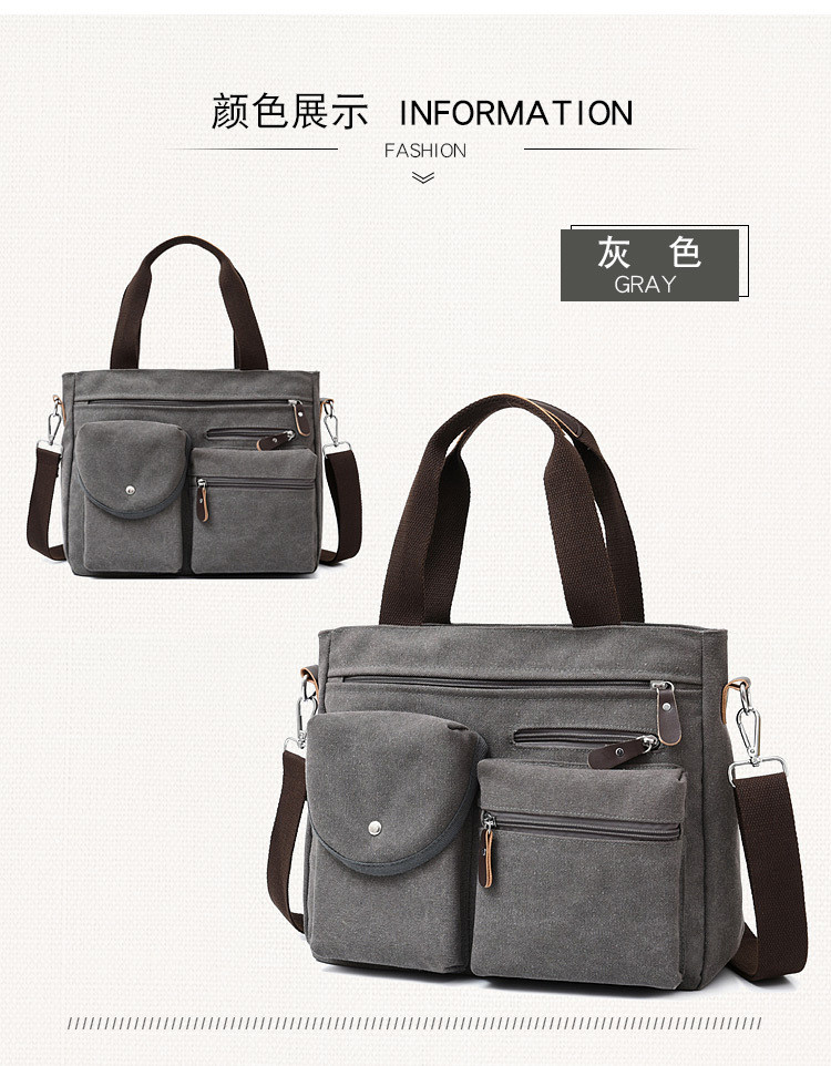 Washable Mens Canvas Briefcase Laptop Bag For 11.6 / 14 Inch Notebook Computer