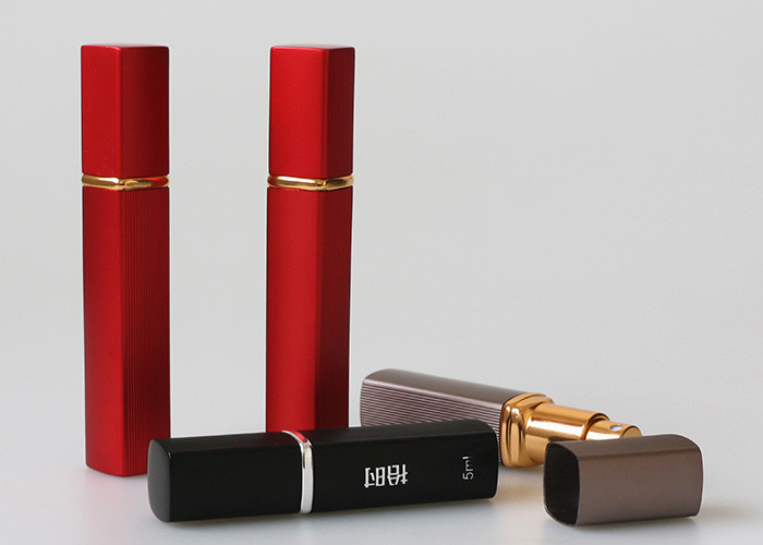 Matte Red 10ml Travel Perfume Atomiser Small Container Square Shape For Medicine Spray