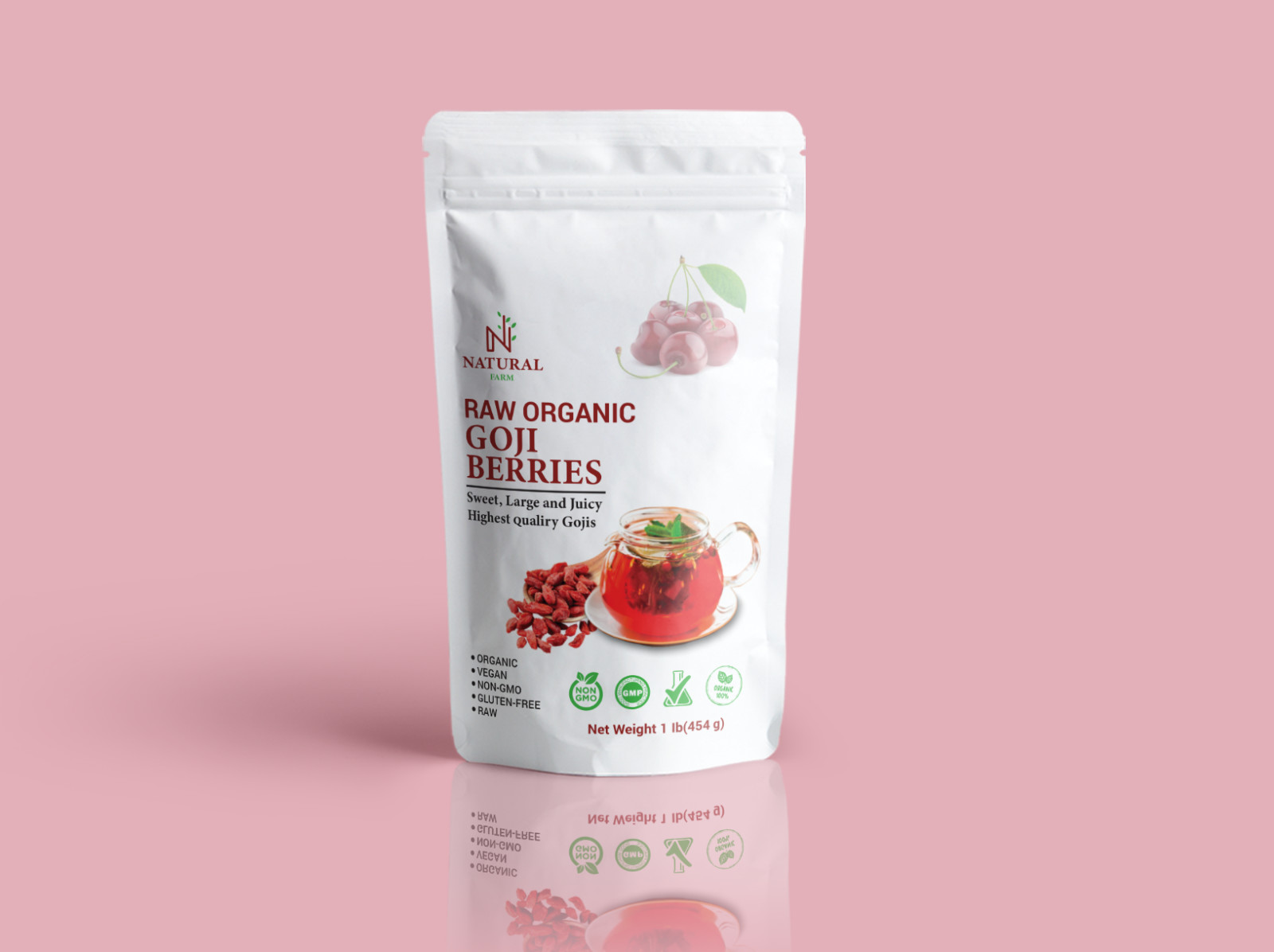 130 Microns Stand Up Pouch For Nuts / Dried Food / Powder