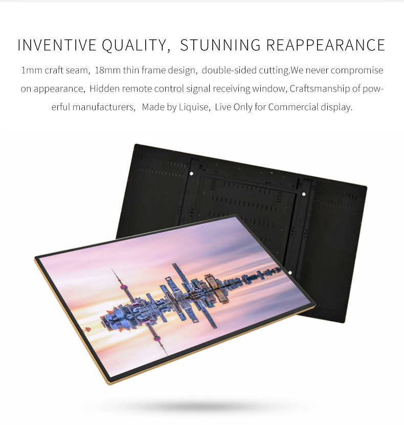 43 Inch HD Wall Mounted LCD Poster Display Ultra Thin