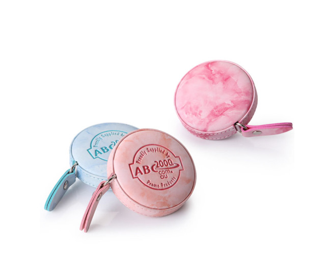 Marble Texture 15mm Small Retractable Tape Measure Body Debossing Logo