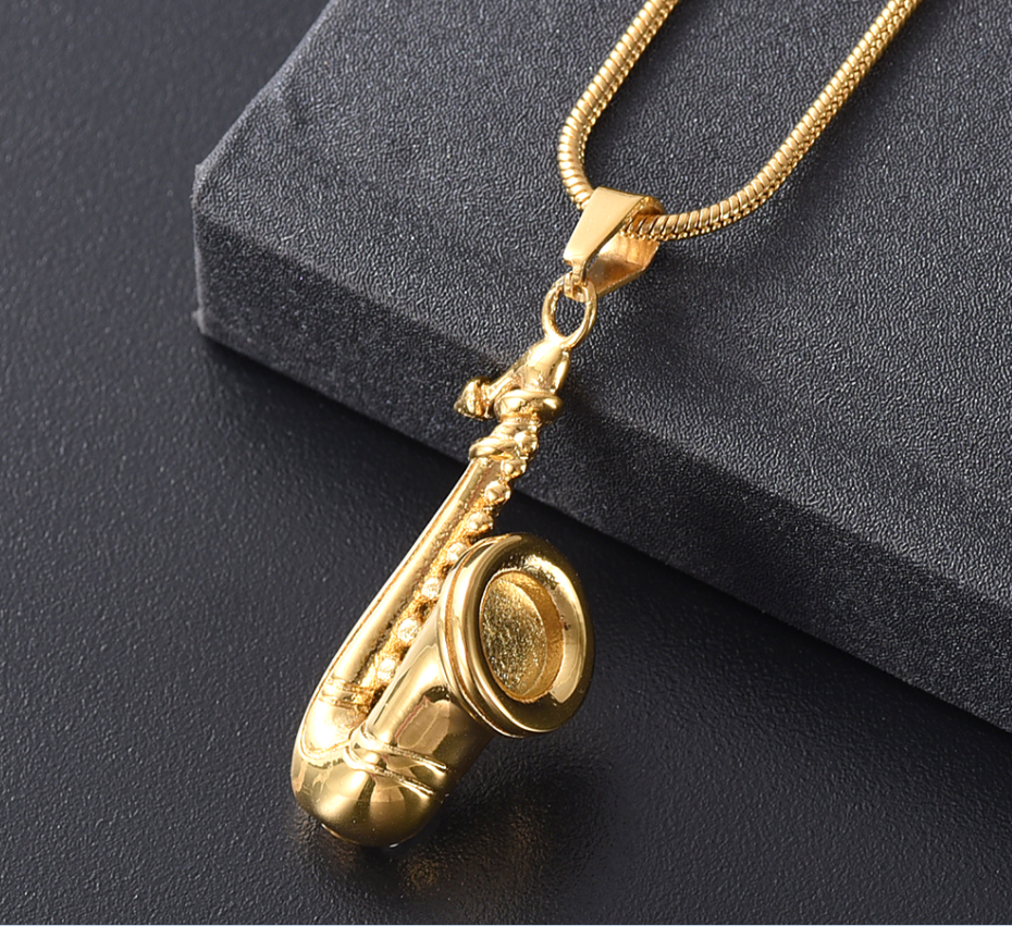 Saxophone Pendant Necklace A Beautiful Memorial for Loved Ones