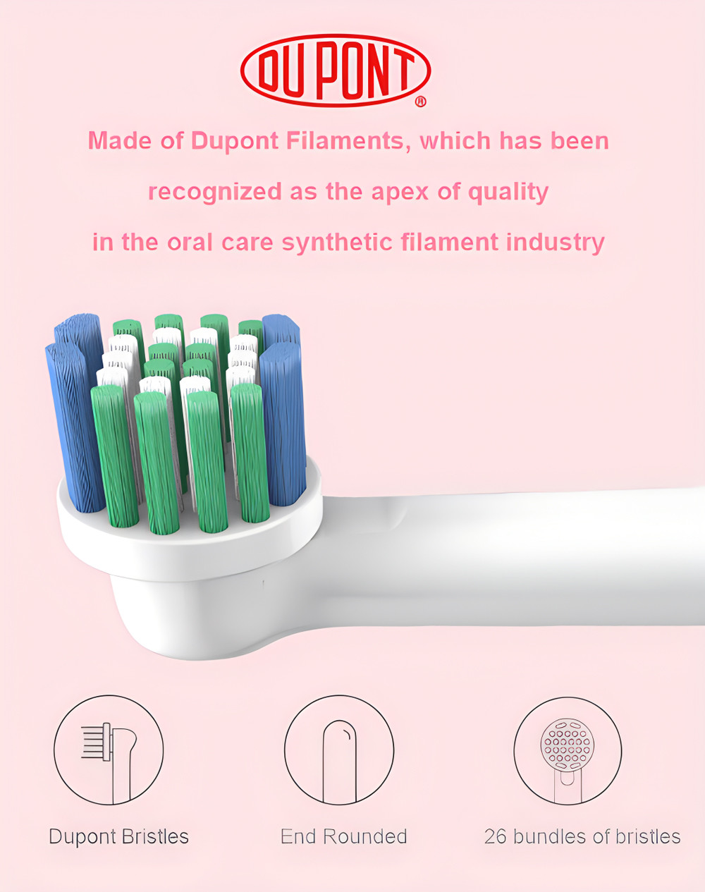 360 Rotating Electric Toothbrush Rechargeable EU-Patent Toothbrush With Round Brush Hea