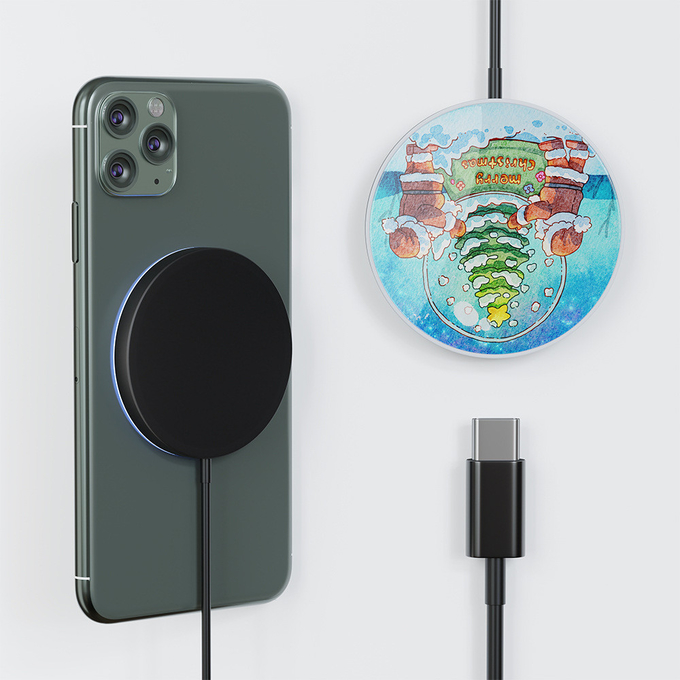 Custom Logo Portable Sublimation Magnetic Wireless Phone Charger For Sublimation Printing
