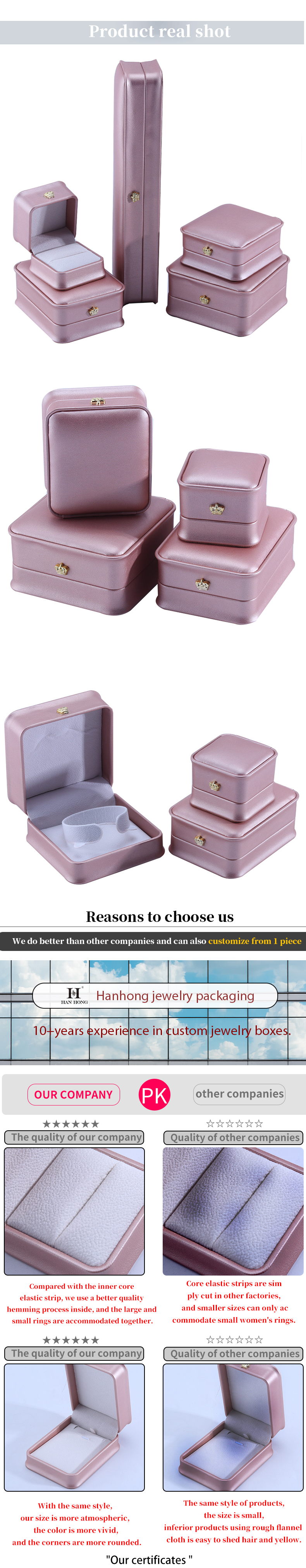 Luxury Gold Crown Design PU Leather Jewelry Package Box for Bracelet Necklace Ring