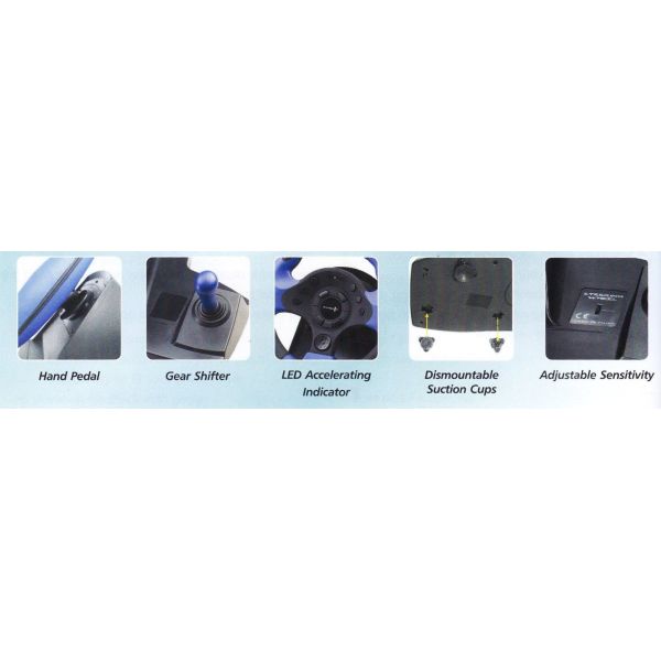 Double Vibration Feedback Driving Game Steering Wheel Compatible Window 98 / Me
